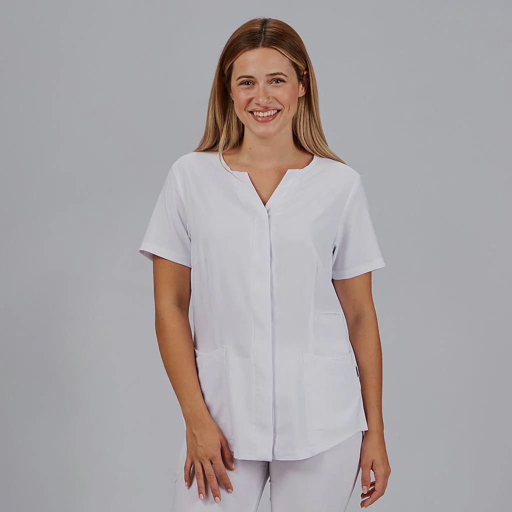 600092-101 - BLUSA MUJER ABIERTA C/PICO M/C DULCINEA BLANCO