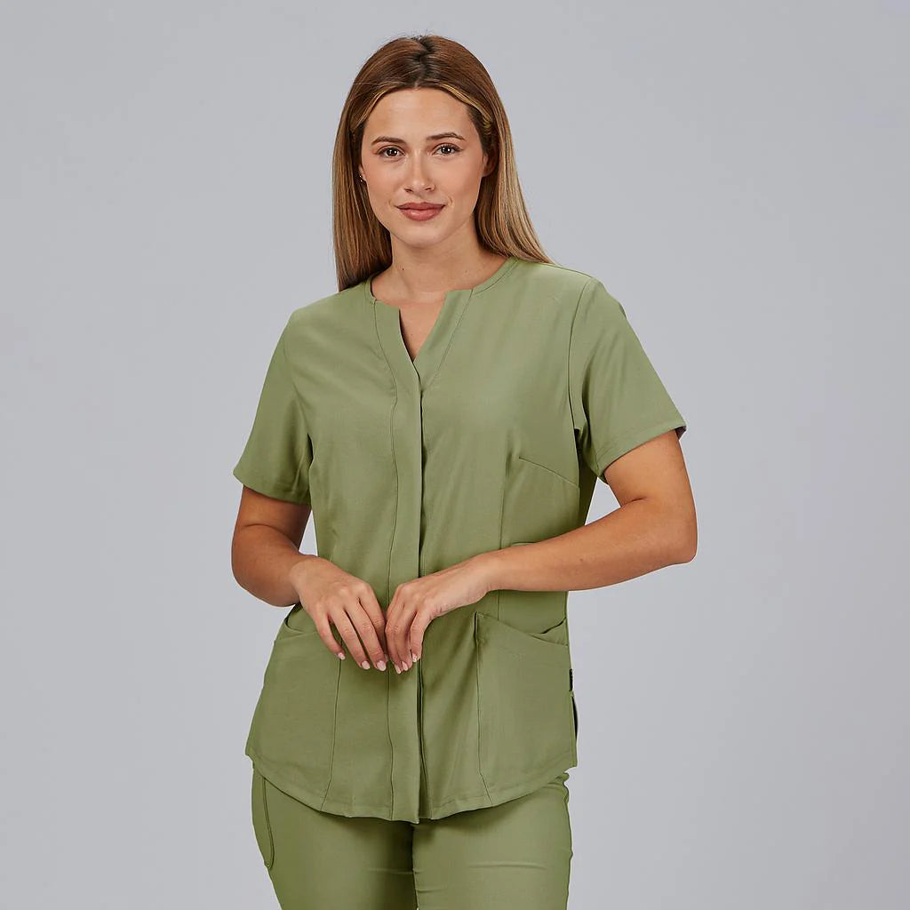 600092-121 - BLUSA MUJER ABIERTA C/PICO M/C DULCINEA VERDE OLIVA