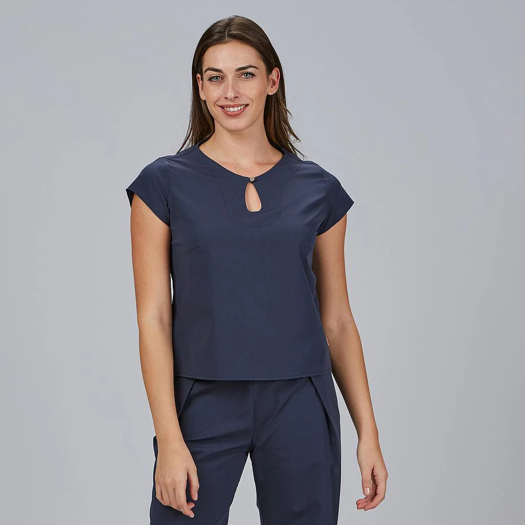600104-104 - BLUSA MUJER ESCOTE LAGRIMA M/C PETRA MARINO