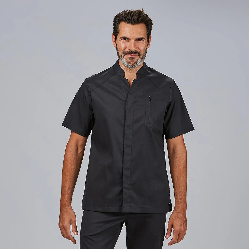 600109-001 - BLUSA HOMBRE ABIERTA M/C URIEL NEGRO