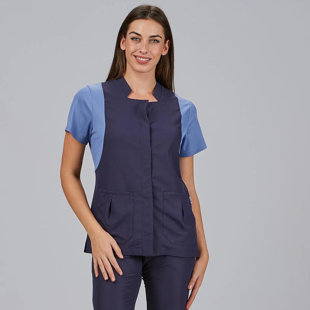 600112-104 - BLUSA MUJER BOTON OCULTO M/C CARMINA MARINO