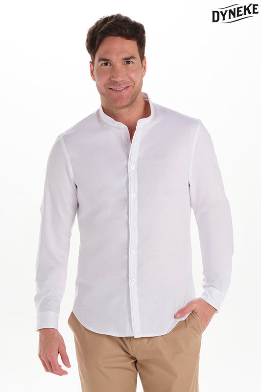 6009823 - Camisa hombre cuello mao blanca