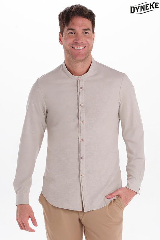 6009832 - Camisa hombre cuello mao beige