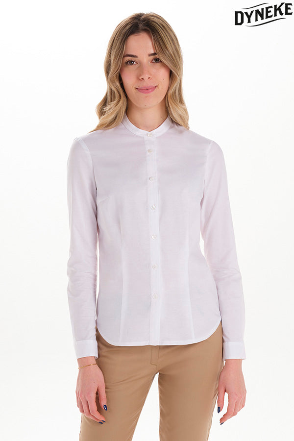 6010823 - Camisa mujer cuello mao blanca