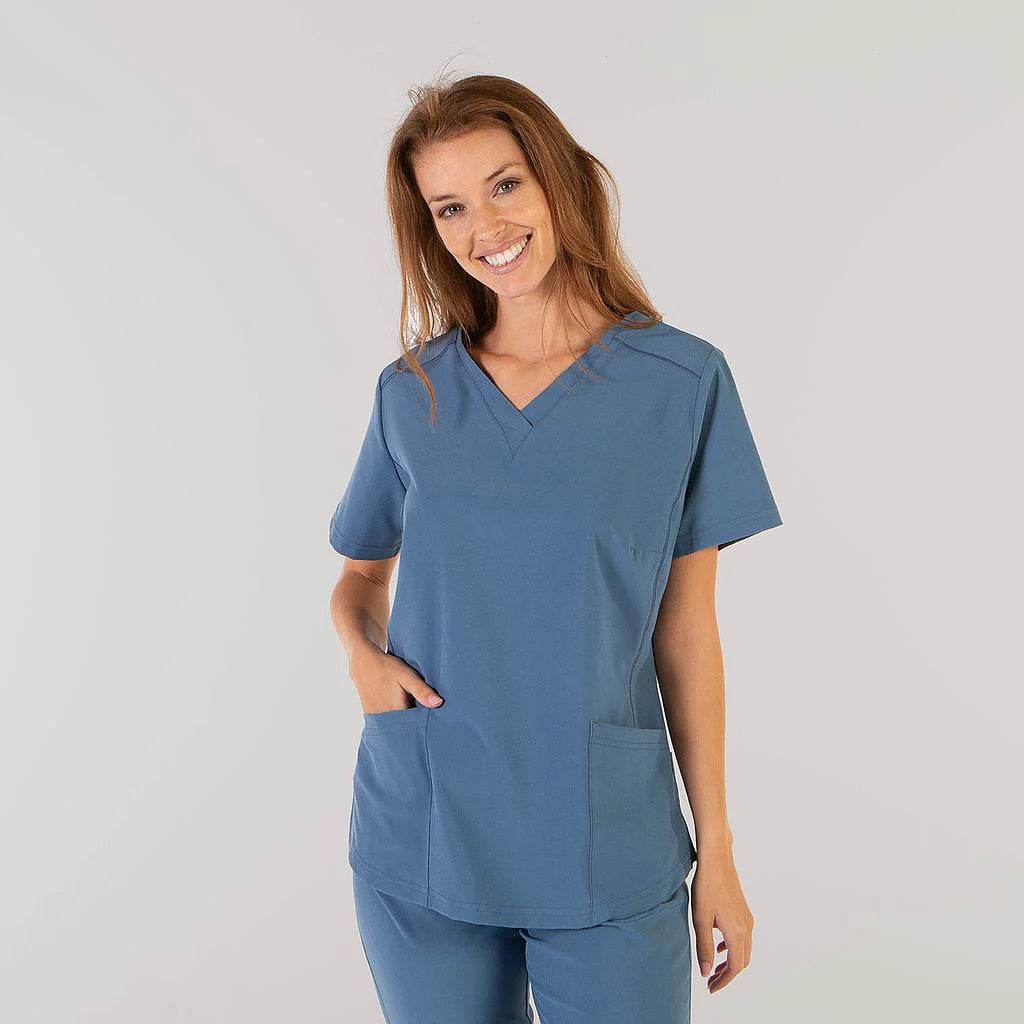 659600-152 - BLUSA MUJER ROSALIA AZUL GRISÁCEO