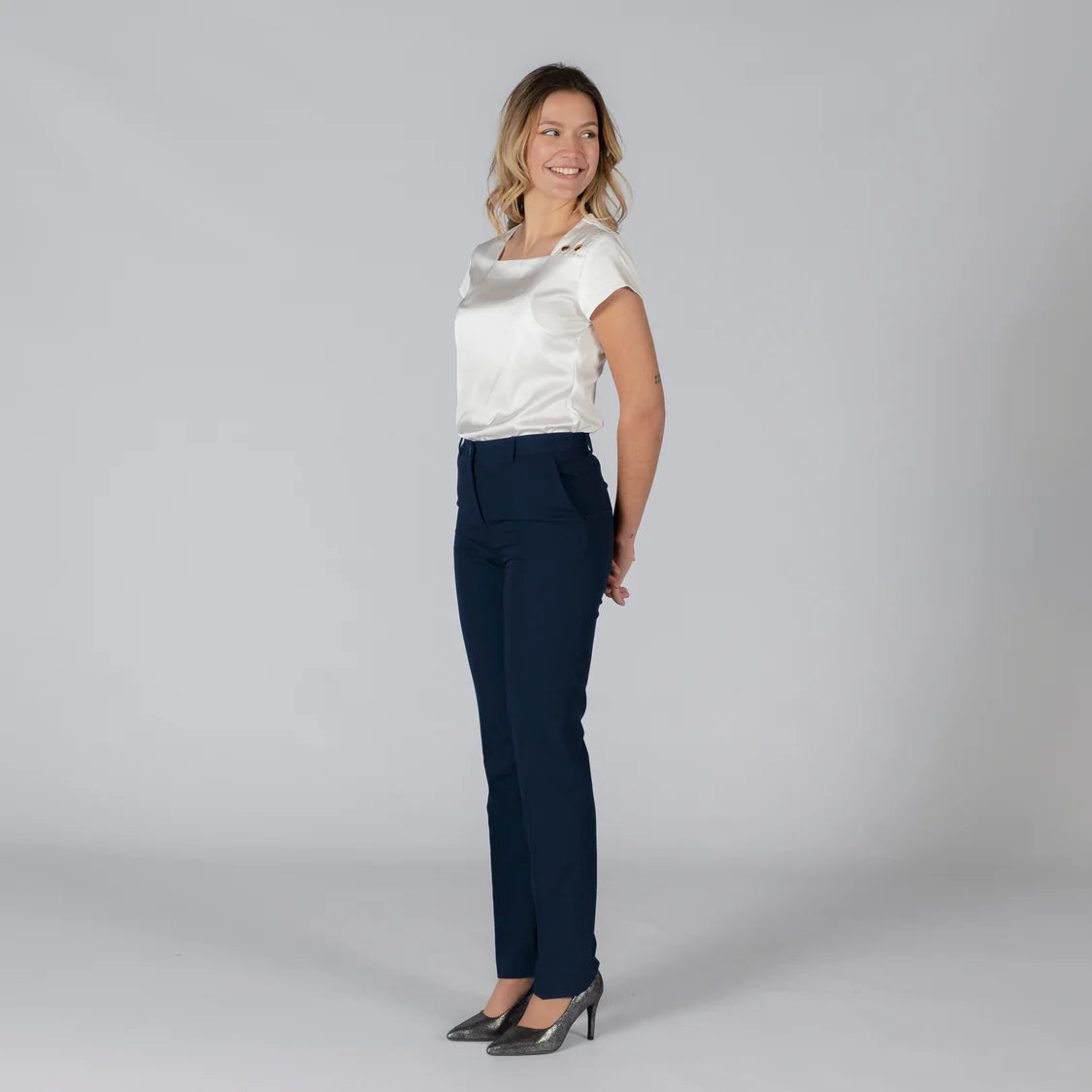700006-104 - PANTALON MUJER GOMA TRASERA TRIVIAL MARINO