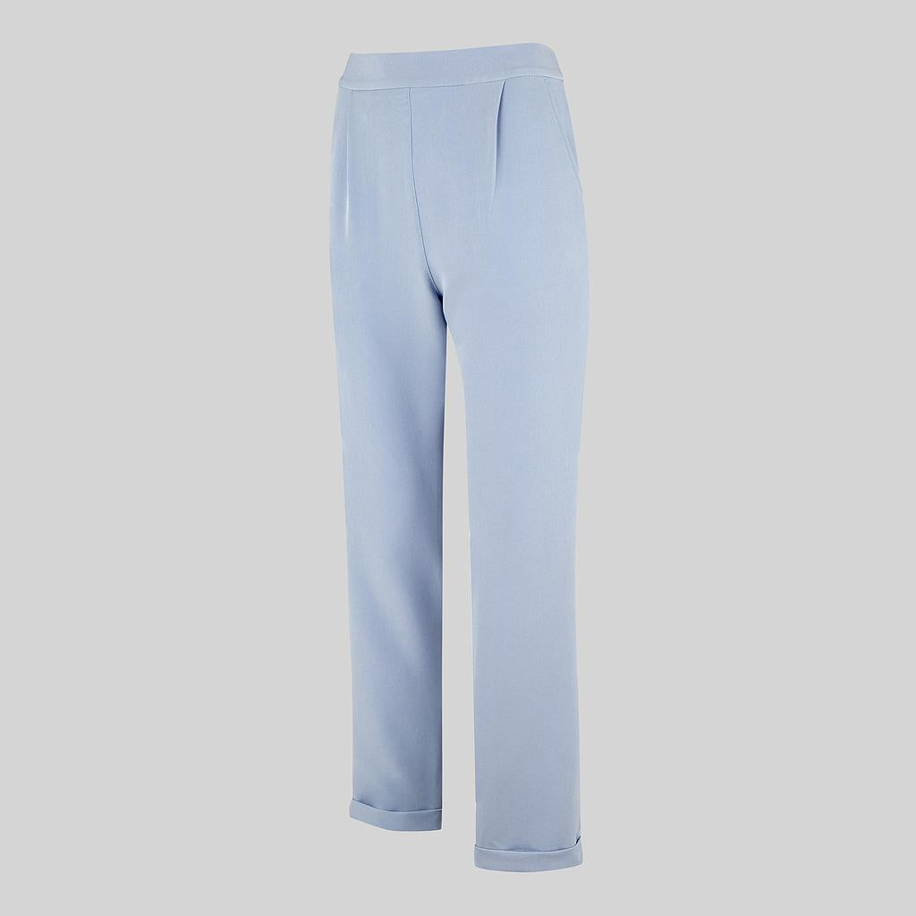 700049-169 - PANTALON MUJER BIELASTICO BAJO VUELTO AZUL MAYA