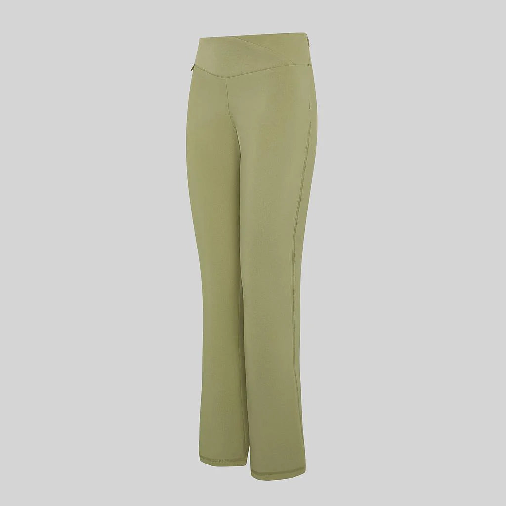 700076-121 - PANTALON MUJER FLARE VERDE OLIVA