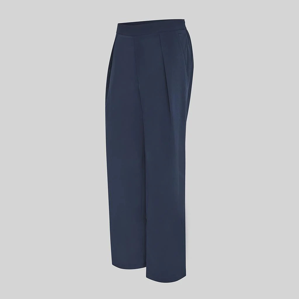 700077-104 - PANTALON MUJER RECTO PINZAS MARINO