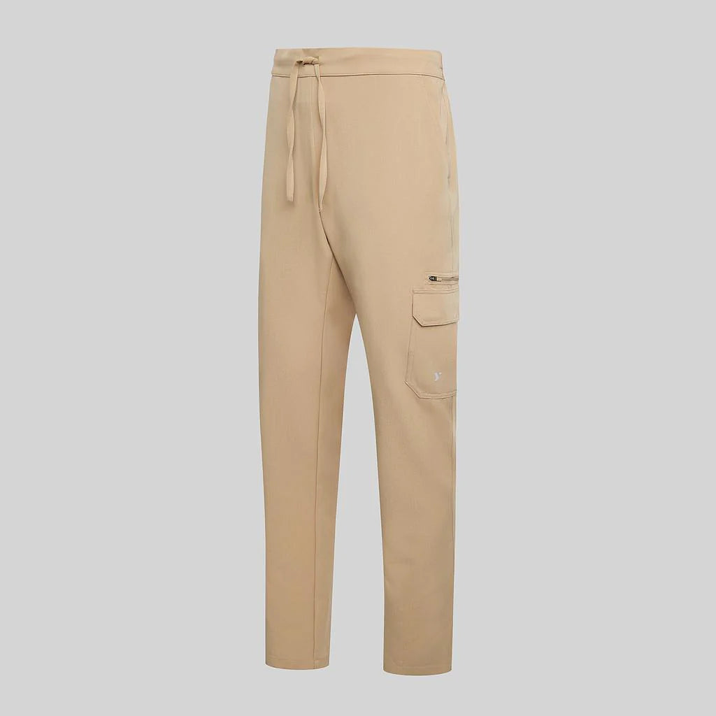 700081-151 - PANTALON UNISEX CINTURA AJUSTABLE Y BOLSILLOS CARGO CAMEL