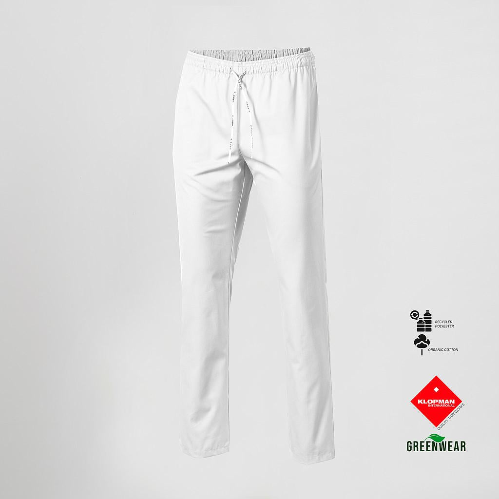 703400-101 - PANTALON UNISEX CON GOMA Y CORDON TEJIDO ORGANICO Y RECICLADO KLOPMAN BLANCO