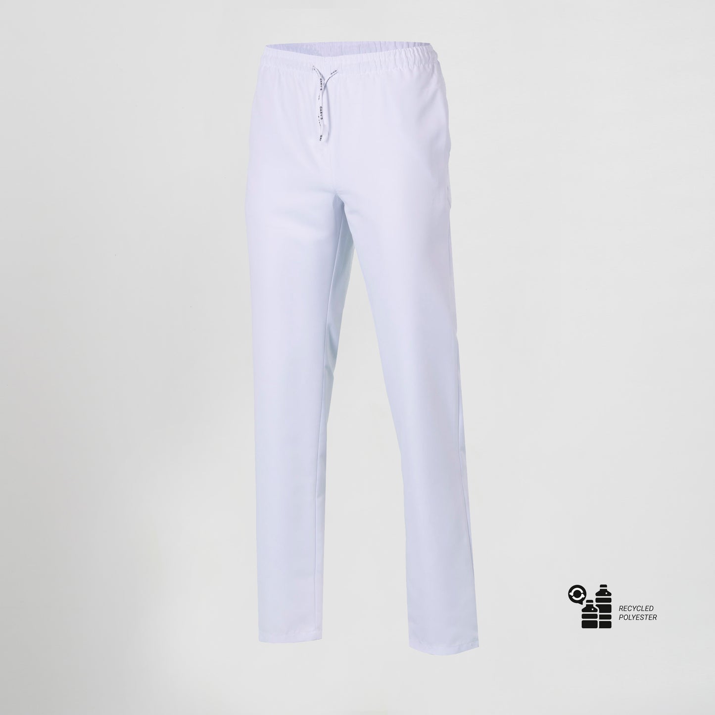 703600-101 - PANTALON UNISEX CON CORDON TEJIDO RECICLADO MICROFIBRA BLANCO