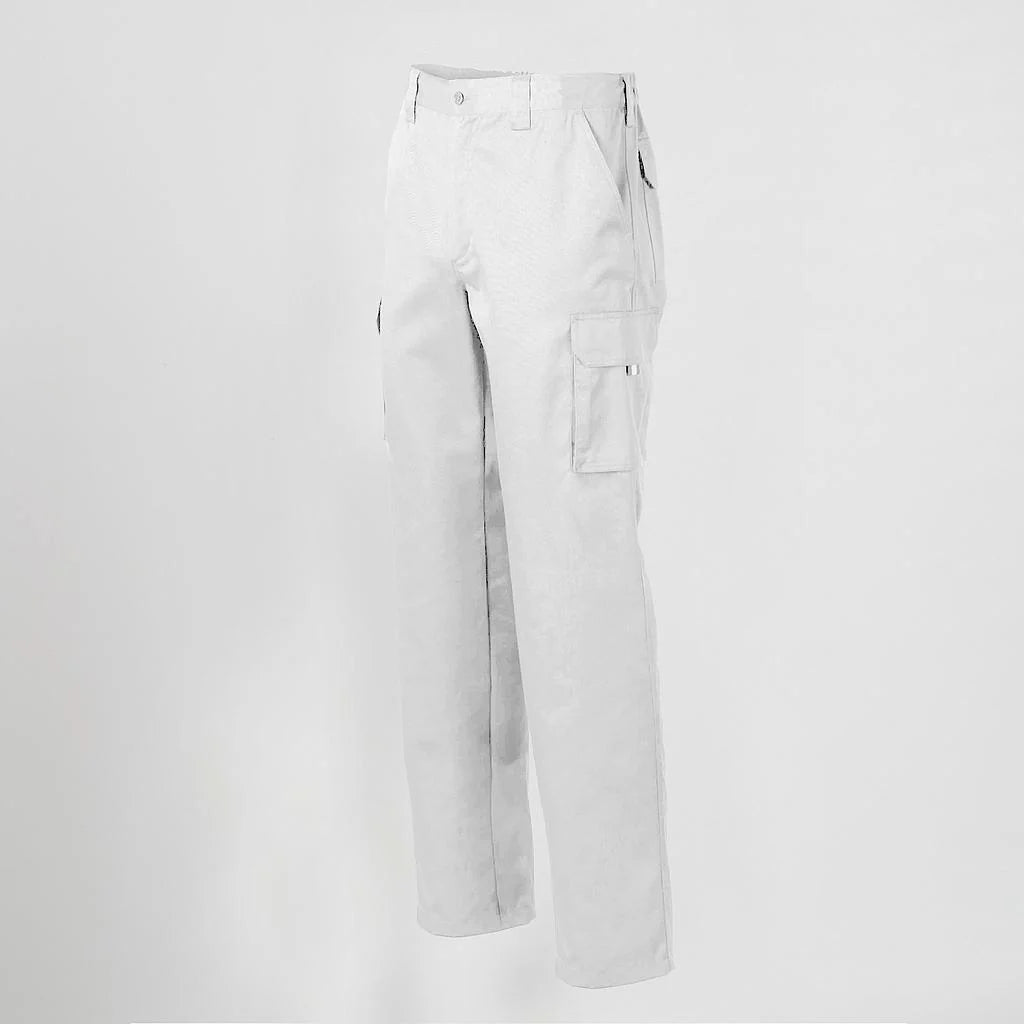 750100-101 - PANTALON UNISEX MULTIBOLSILLOS ELASTICO GAMO BLANCO