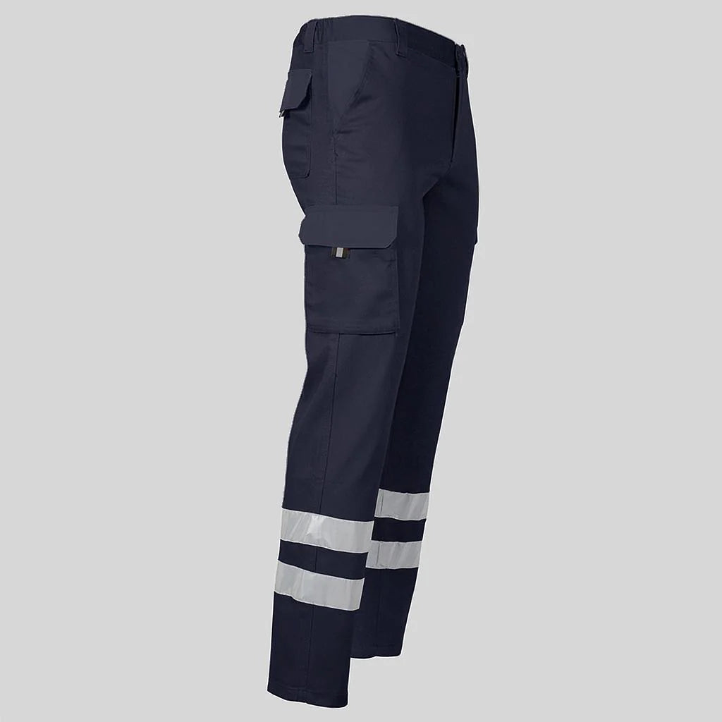 7501BR-159 - PANTALON UNISEX MULTIBOLSILLOS ELASTICO GAMO 2 BANDAS REFLECTANTES AZUL NAVY