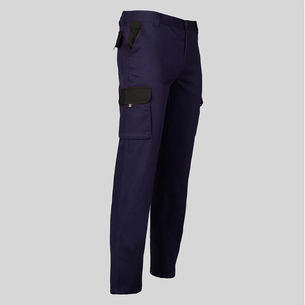 7501C1-104001 - PANTALON UNISEX MULTIBOLSILLOS ELASTICO GAMO COMBINADO MARINO/NEGRO