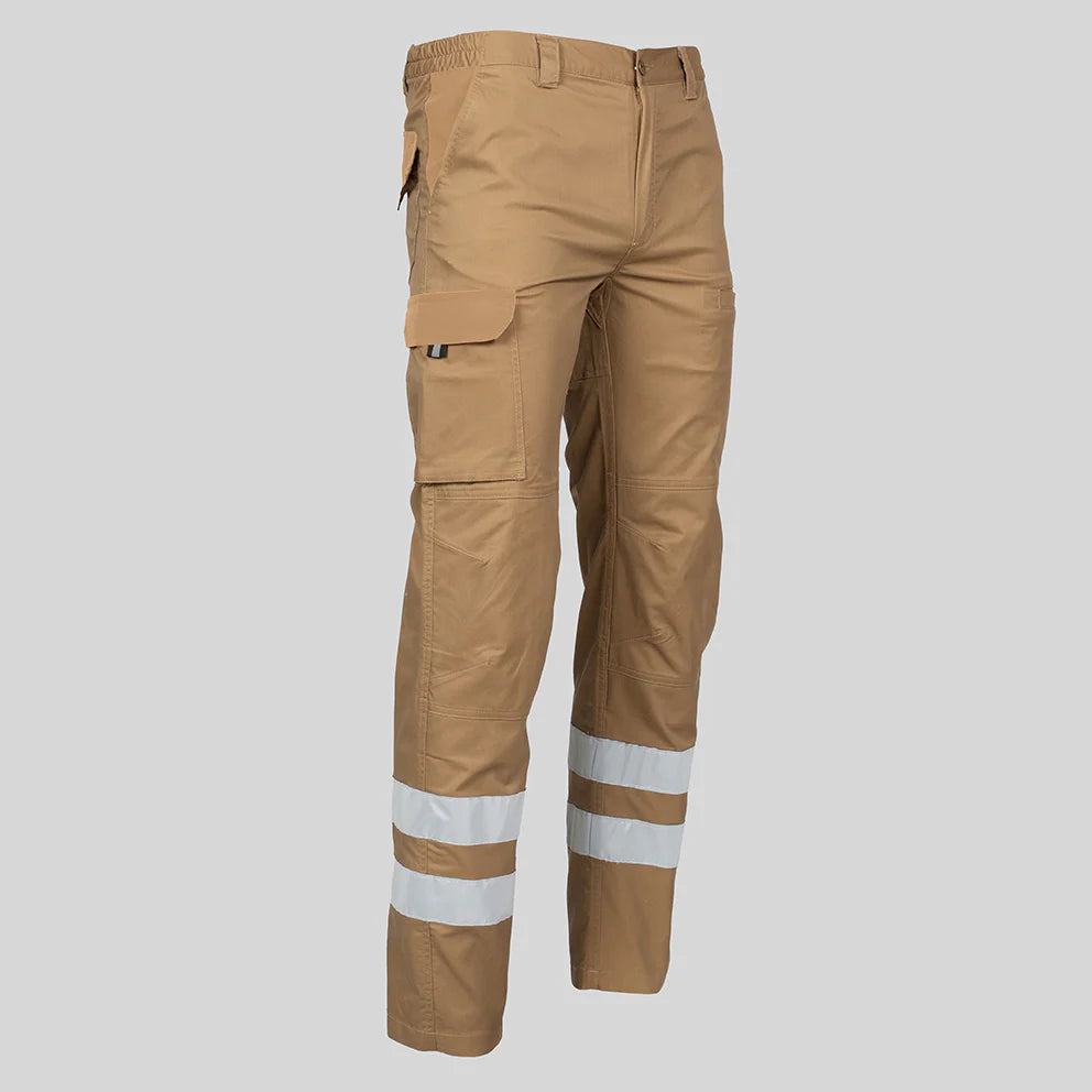7502BR-110 - PANTALON UNISEX MULTIBOLSILLOS ELASTICO ARCE 2 BANDAS REFLECTANTES BEIGE