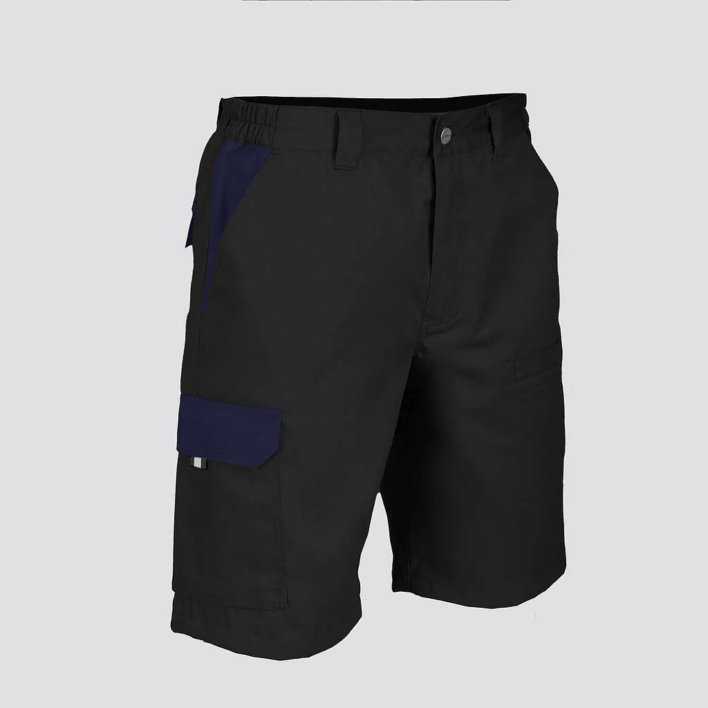 7503C1-001104 - BERMUDA UNISEX MULTIBOLSILLOS ELASTICA ARCE COMBINADA NEGRO/MARINO