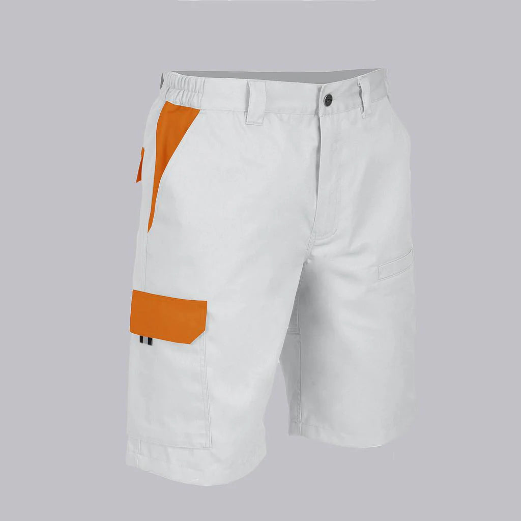 7503C1-101116 - BERMUDA UNISEX MULTIBOLSILLOS ELASTICA ARCE COMBINADA BLANCO/NARANJA