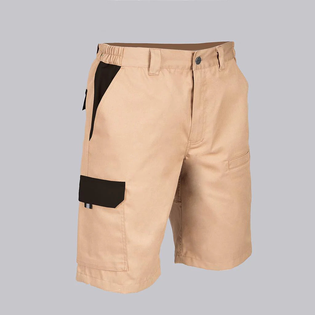 7503C1-110104 - BERMUDA UNISEX MULTIBOLSILLOS ELASTICA ARCE COMBINADA BEIGE/MARINO