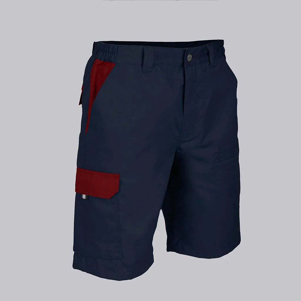 7503C1-159112 - BERMUDA UNISEX MULTIBOLSILLOS ELASTICA ARCE COMBINADA AZUL NAVY/BURDEOS
