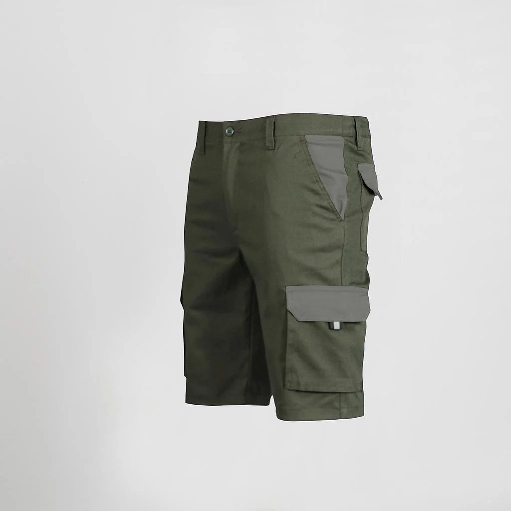 7504C1-149109 - BERMUDA UNISEX MULTIBOLSILLOS ELASTICO GAMO COMBINADA VERDE CAQUI/GRIS