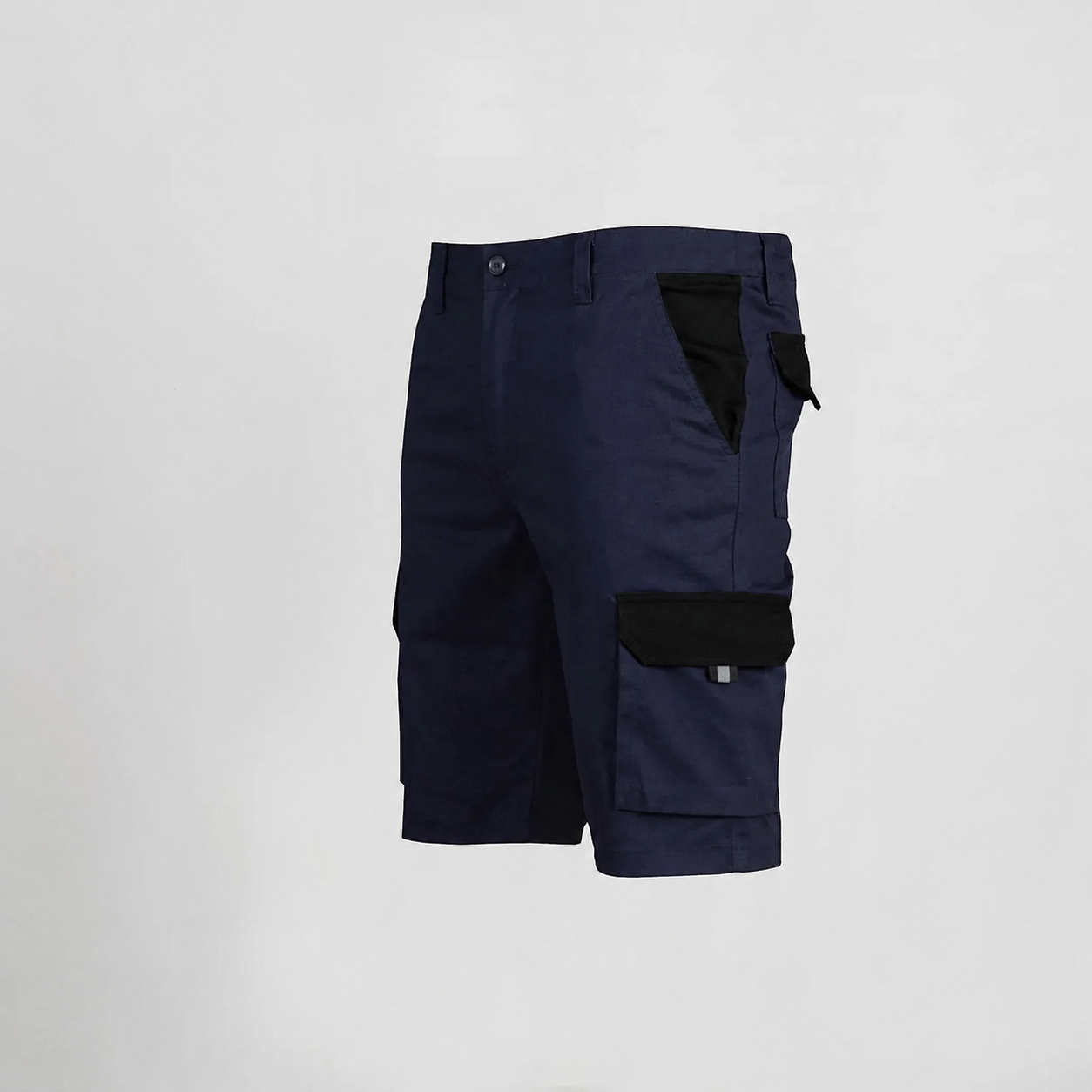 7504C1-159001 - BERMUDA UNISEX MULTIBOLSILLOS ELASTICO GAMO COMBINADA AZUL NAVY/NEGRO
