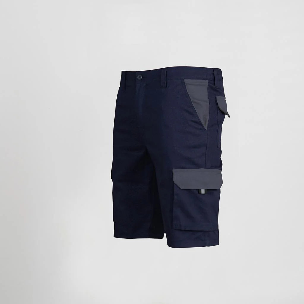 7504C1-159109 - BERMUDA UNISEX MULTIBOLSILLOS ELASTICO GAMO COMBINADA AZUL NAVY/GRIS