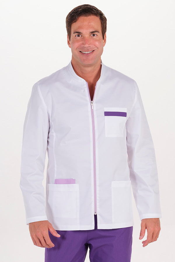8014896 - Chaqueta hombre sarga elástica contraste malva m/l