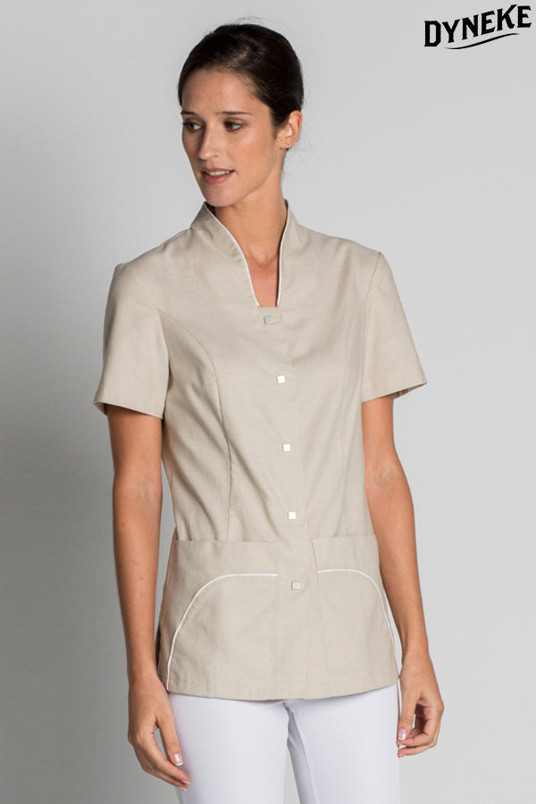 8020824 - Chaqueta beig escote alto m/c