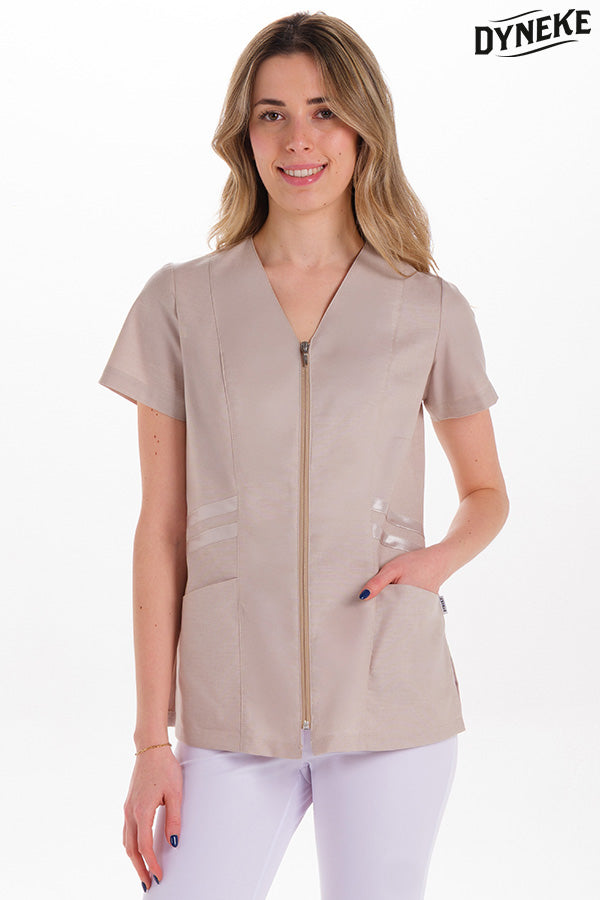 8040832 - Chaqueta m/c beige franjas