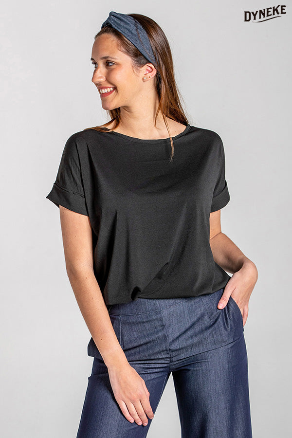 8116827 - Camiseta negra fluida manga corta
