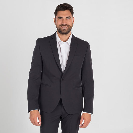 812100-139 - AMERICANA HOMBRE 1 BOTON SUPER SLIM TECNO GRIS MARENGO