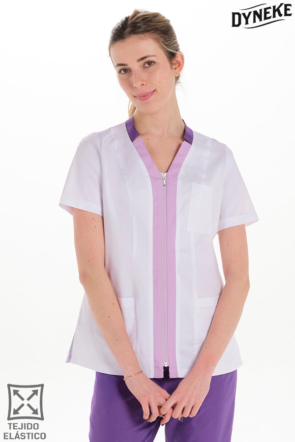 8123896 - Chaqueta elástica m/c mujer contraste morado