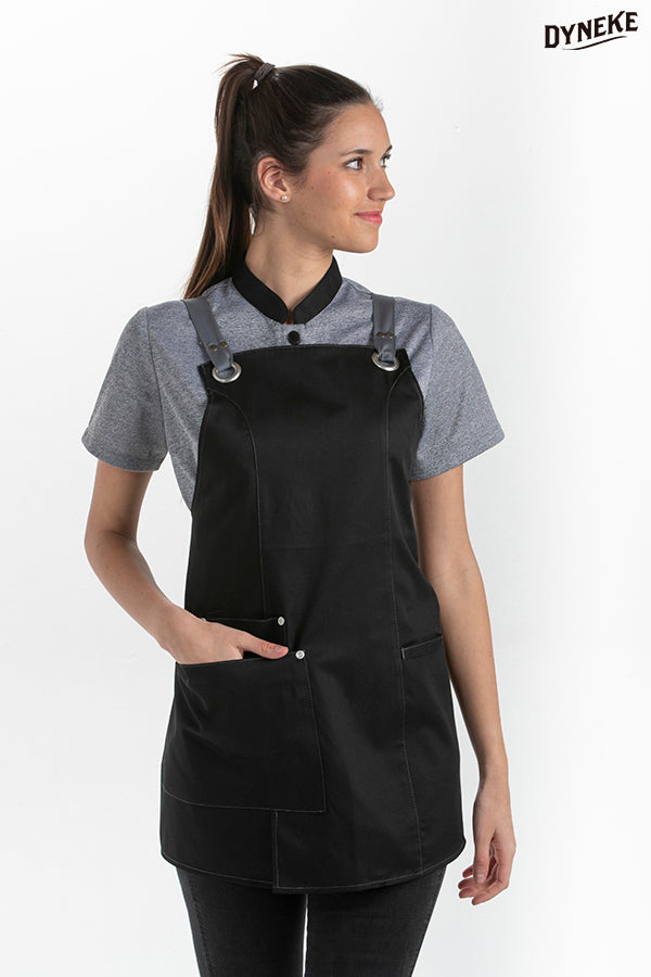 8165468 - Delantal peto chica bolsillos negro