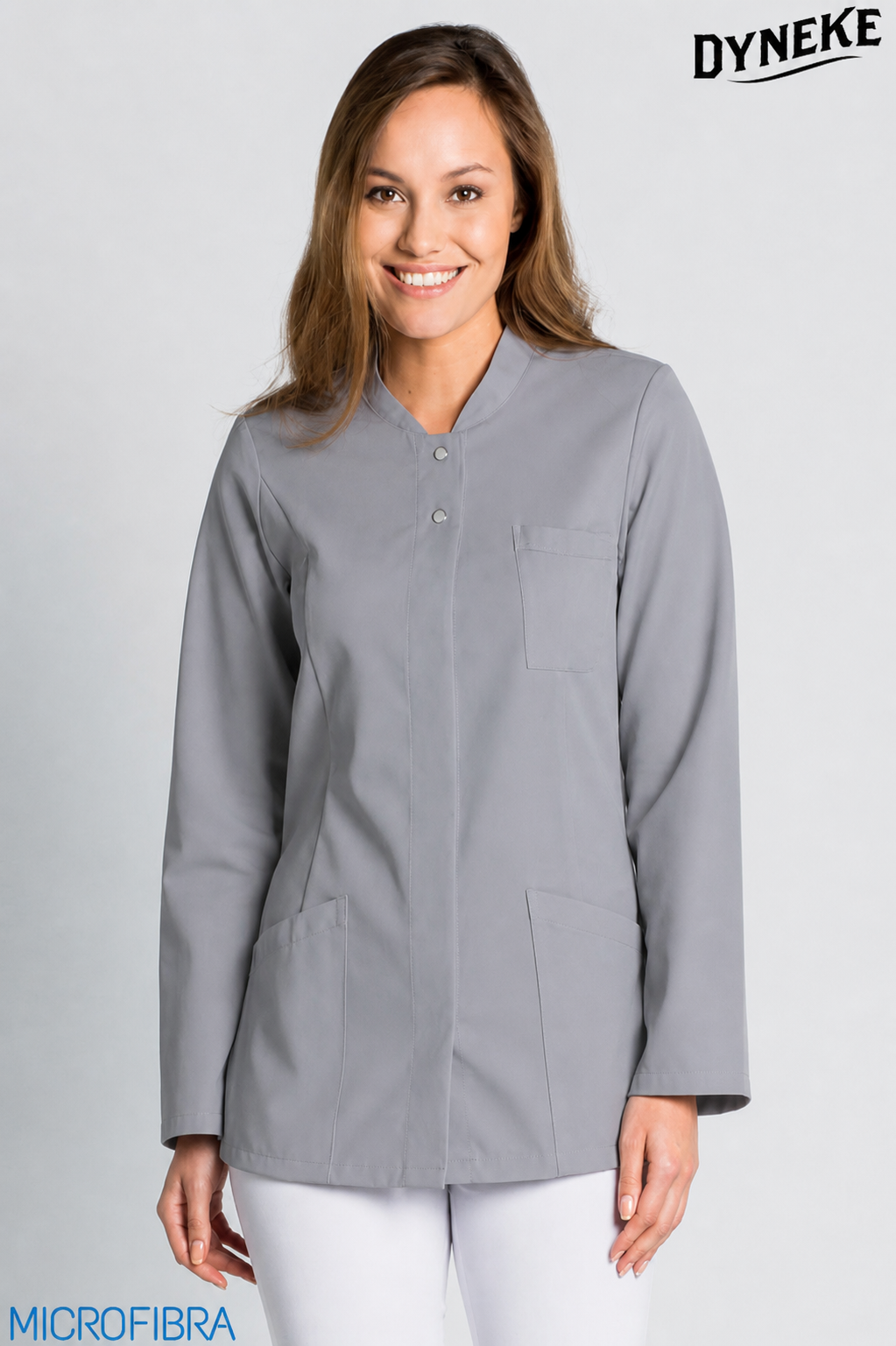 8205491 - CHAQUETA MUJER CORCHETES M/L MICROFIBRA GRIS