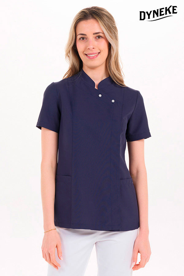 8281583 - CHAQUETA ENTALLADA AZUL BOTON PERLA