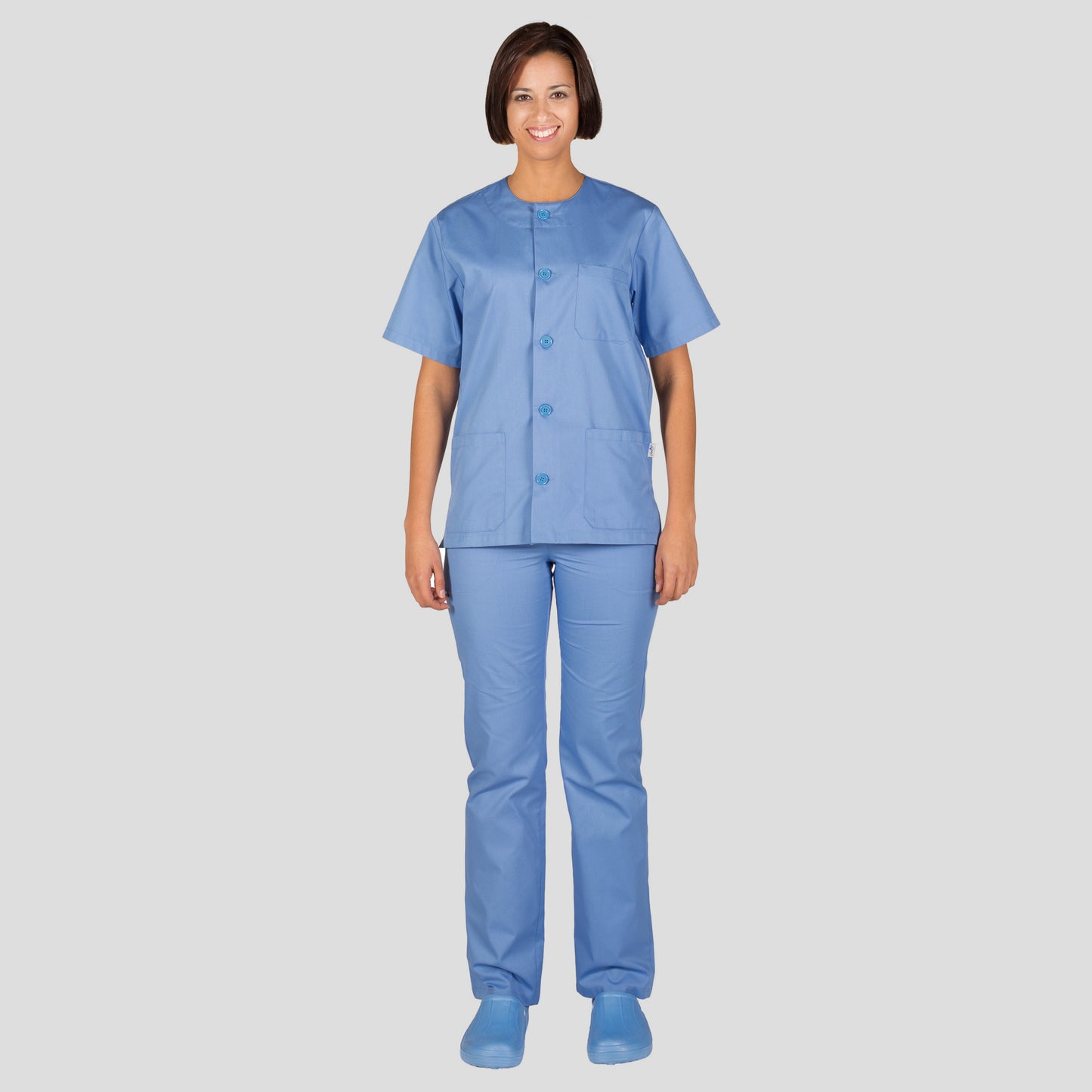 844000-107 - CONJUNTO UNISEX ABOTONADO SARGA CELESTE