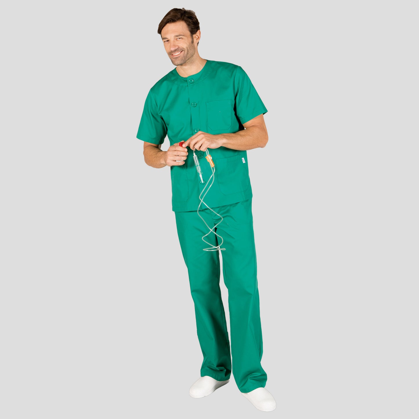 844000-108 - CONJUNTO UNISEX ABOTONADO SARGA VERDE