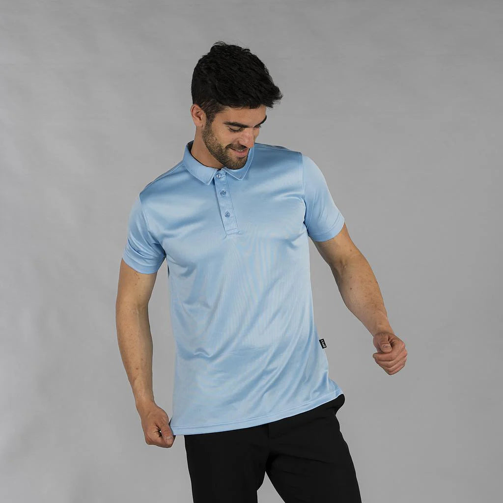 850001-107 - POLO HOMBRE INTERLOCK CELESTE