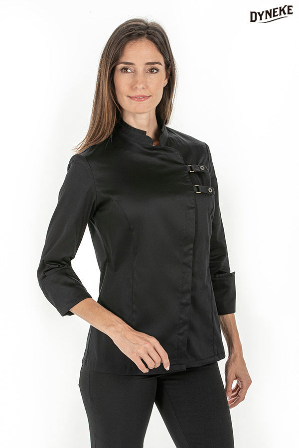 8557701 - Chaqueta cocinera hebillas negra