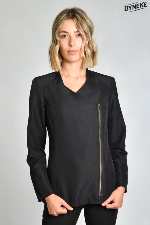 8828571 - Chaqueta sra. negra cremallera dorada