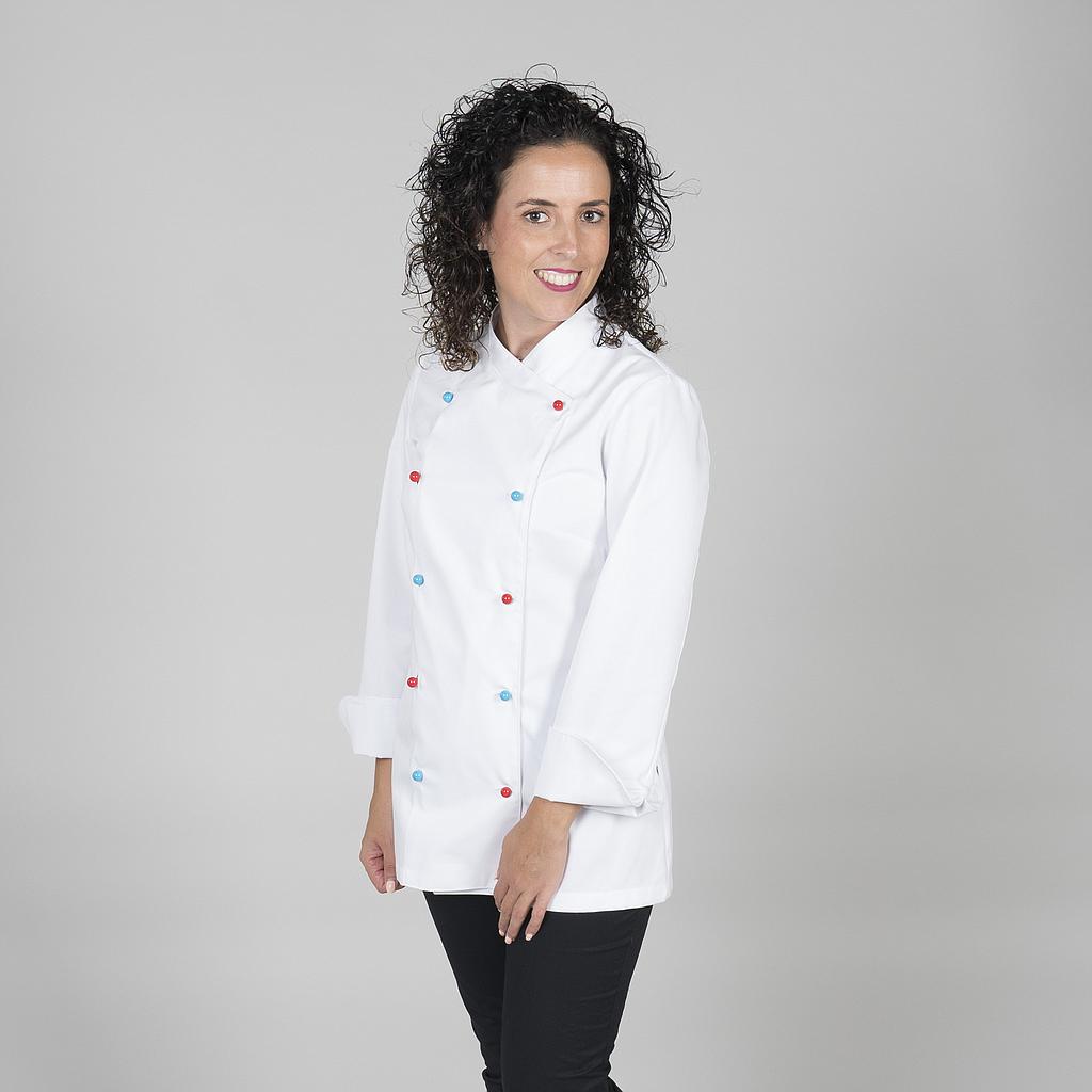 918000-101 - CHAQUETA COCINA MUJER NIZA SIN BOTONES (PEDIR APARTE REF 3111) BLANCO
