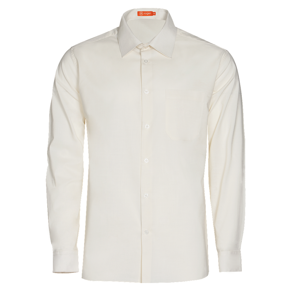 920144-34 - CAMISA HOMBRE CUELLO CAMISERO MANGA LARGA FLORIDA CREMA