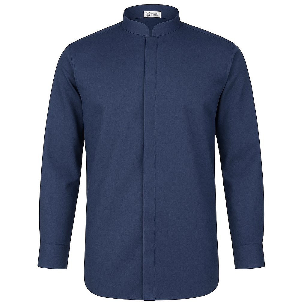 922138-04 - CAMISA HOMBRE CUELLO MAO MANGA LARGA ALAMEDA MARINO