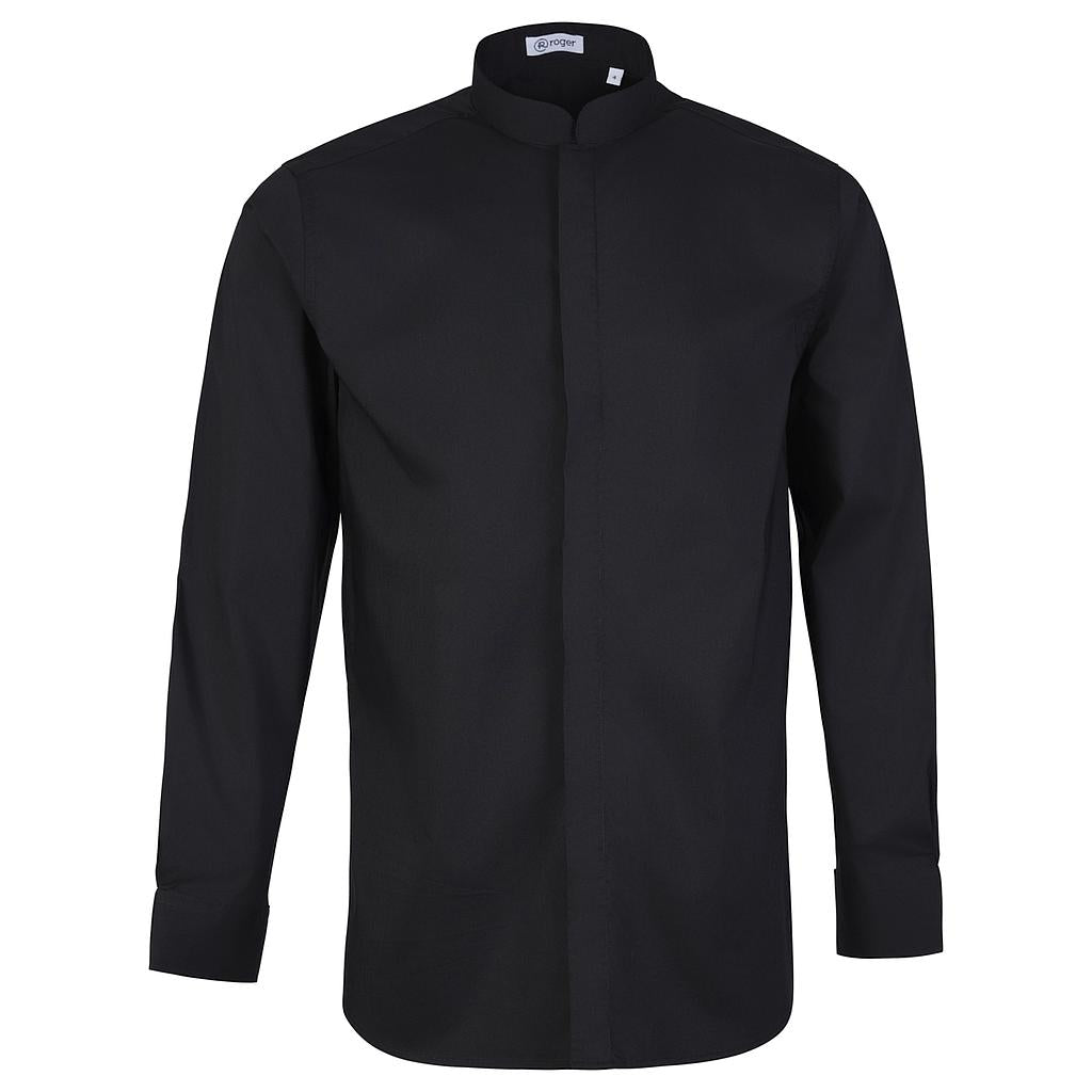 922138-07 - CAMISA HOMBRE CUELLO MAO MANGA LARGA ALAMEDA NEGRO