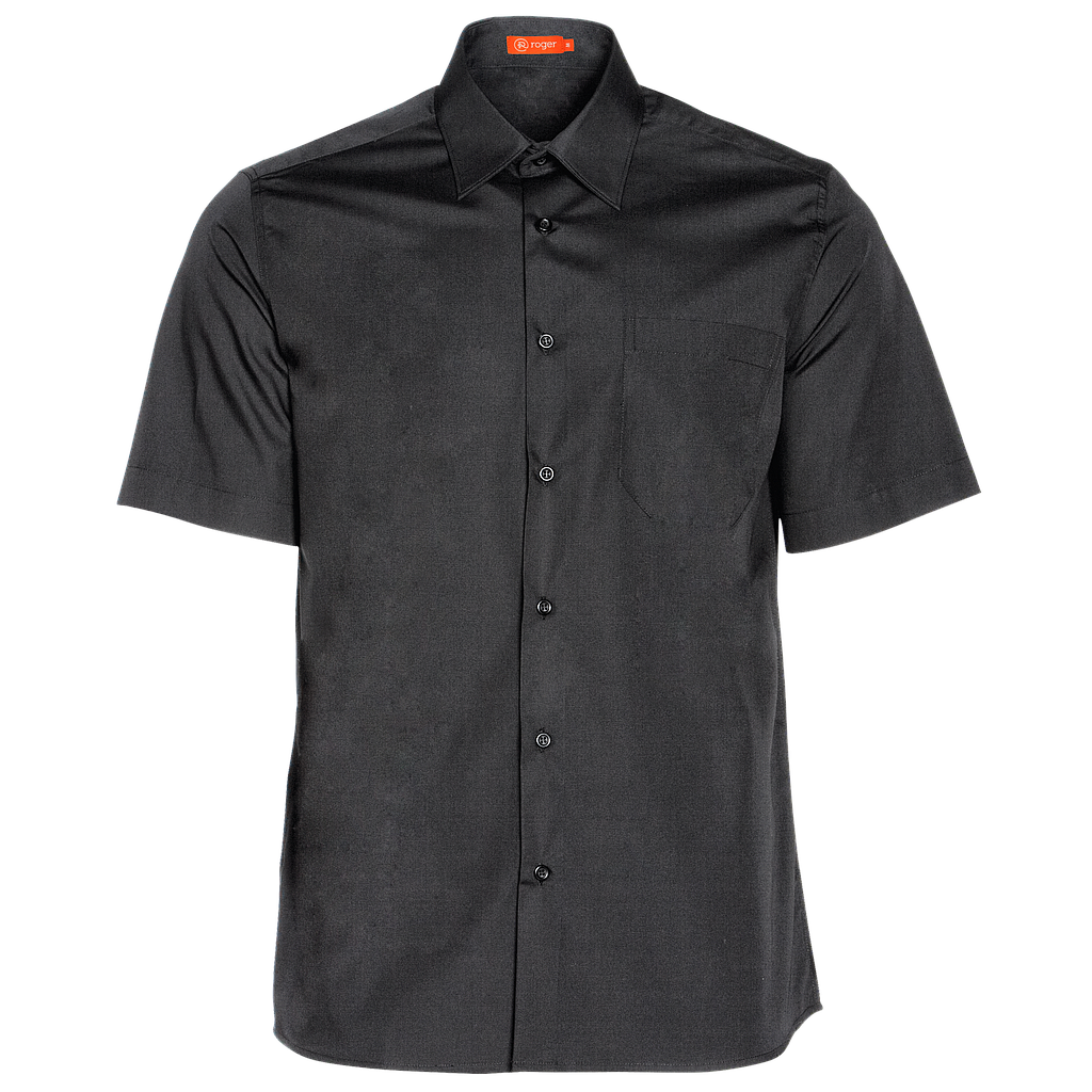 926144-07 - CAMISA HOMBRE CUELLO CAMISERO MANGA CORTA FLORIDA NEGRO