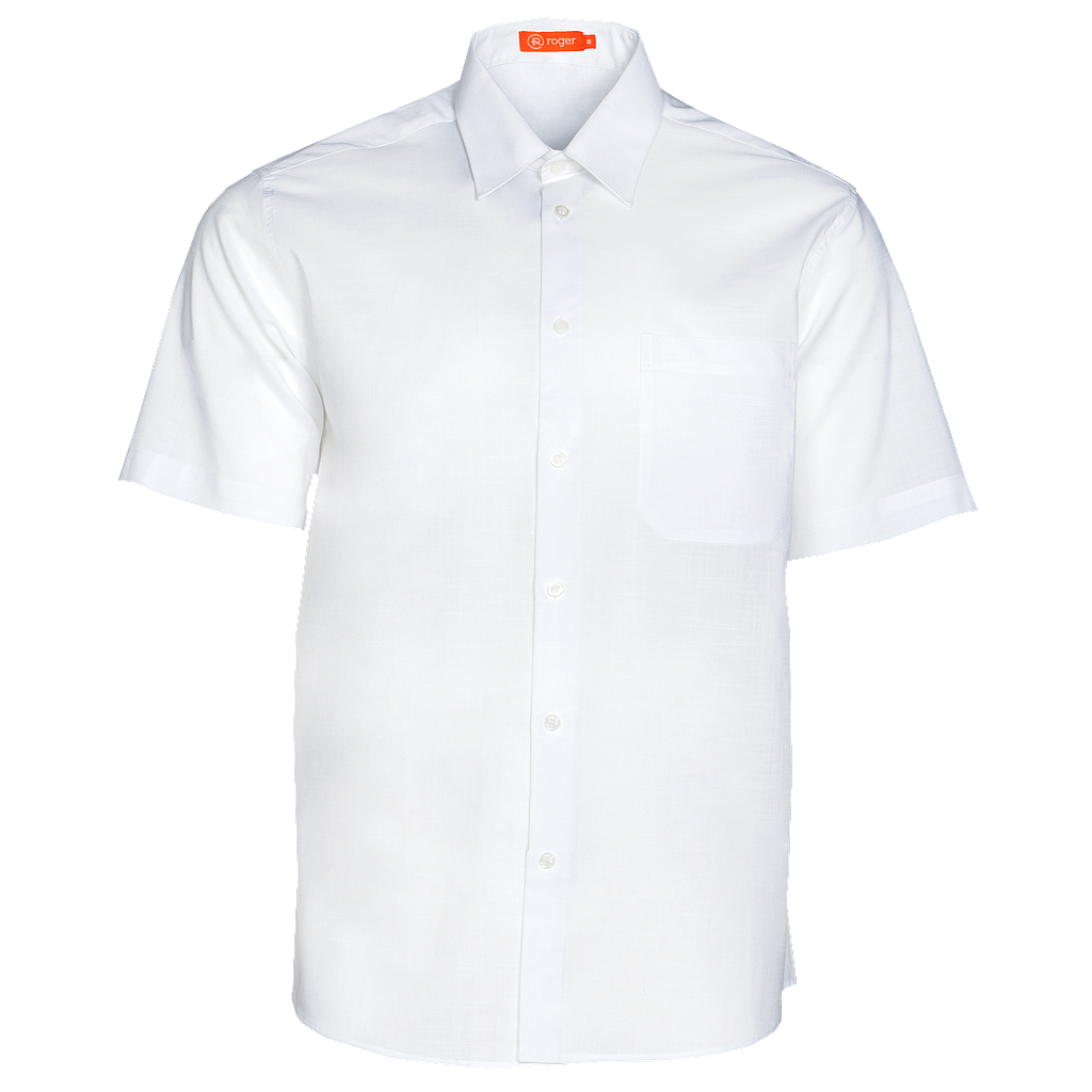 926144-13 - CAMISA HOMBRE CUELLO CAMISERO MANGA CORTA FLORIDA BLANCO