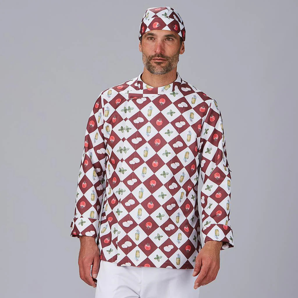 930043-5164 - CHAQUETA COCINA UNISEX ESTAMPADA VAZQUEZ TOSCANA