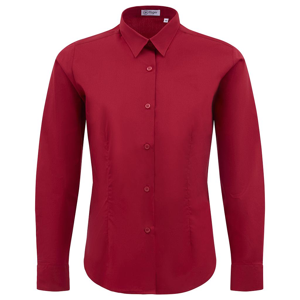 931138-09 - CAMISA MUJER CUELLO CAMISERO MANGA LARGA ALAMEDA GRANATE