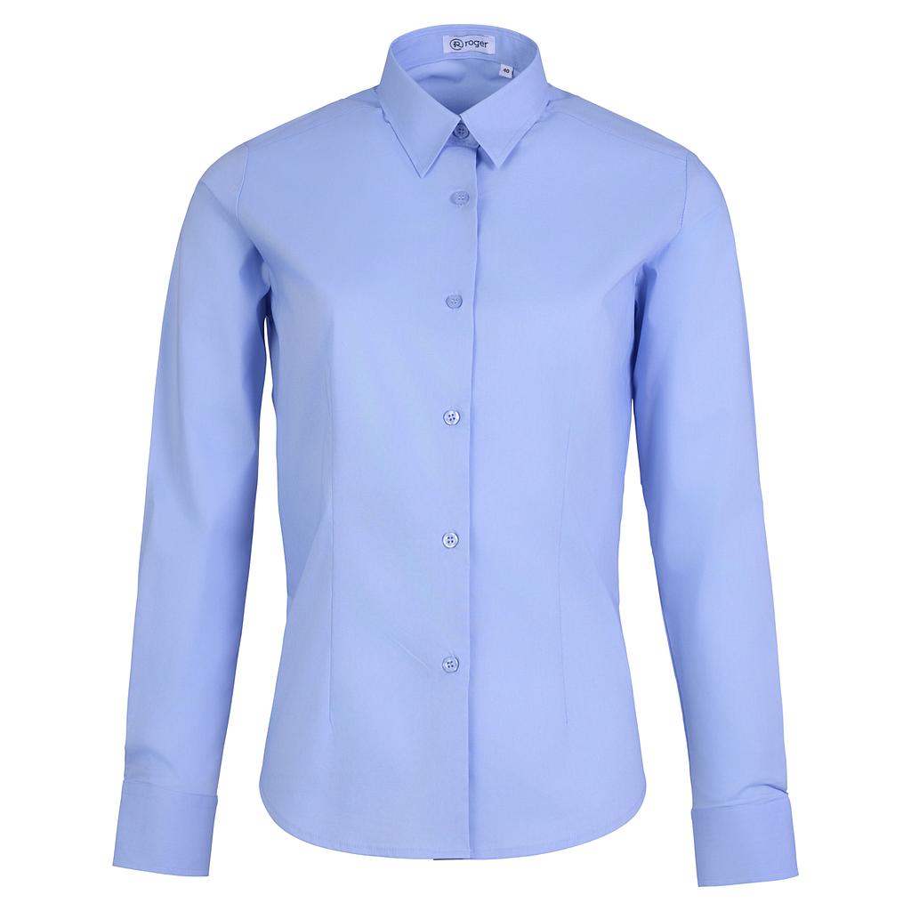931138-19 - CAMISA MUJER CUELLO CAMISERO MANGA LARGA ALAMEDA CELESTE